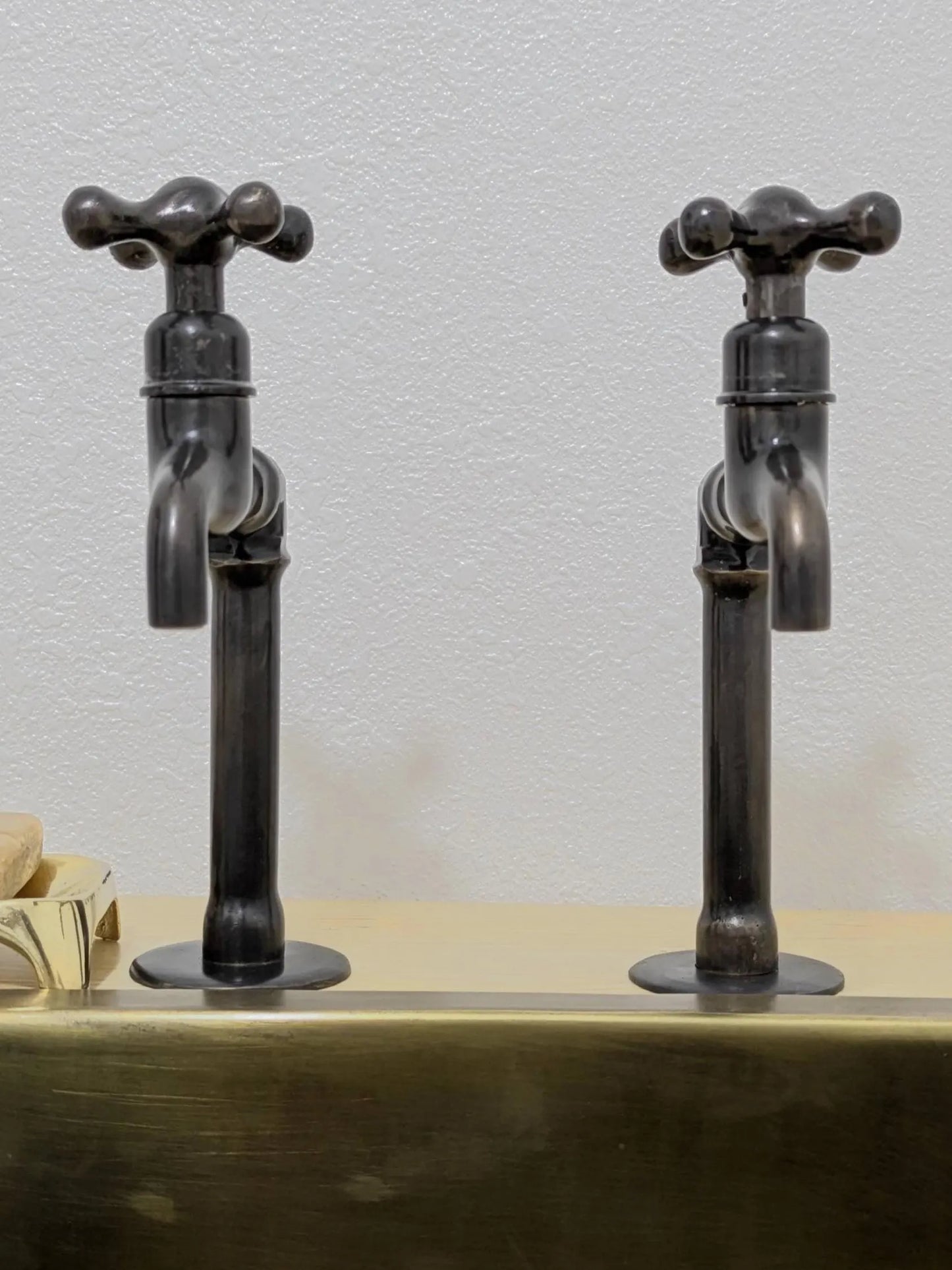 Handmade Brass Kitchen Taps: Moroccan Bib Style, Oil-Rubbed Finish