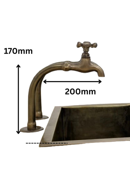 Brushed Brass Pillar Taps – Solid Brass Faucet Set