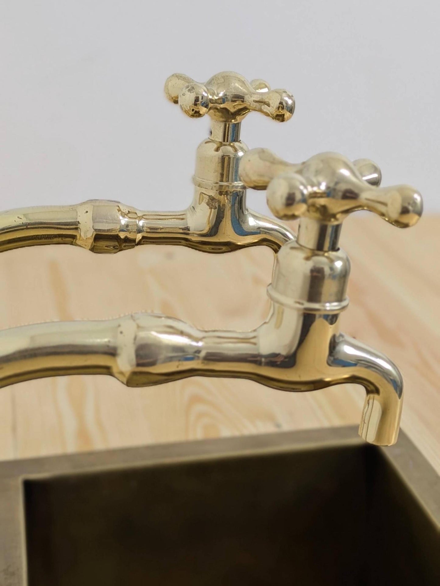 Unlacquered Brass Bib Faucets: Antique Pillar Taps, Custom Size