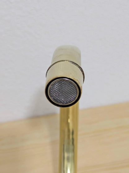 Unlacquered Brass Gooseneck Faucet: Deck Mounted Single Hole Mixer Tap