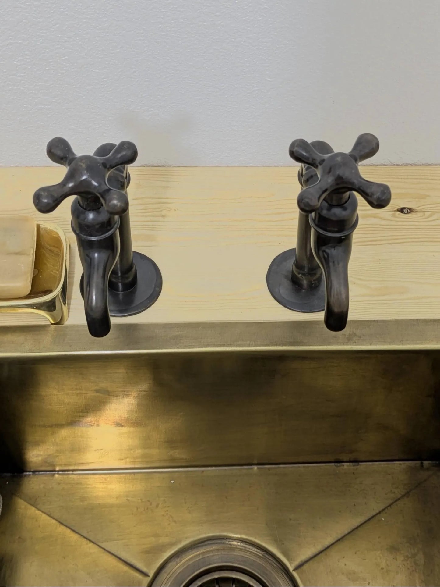 Handmade Brass Kitchen Taps: Moroccan Bib Style, Oil-Rubbed Finish