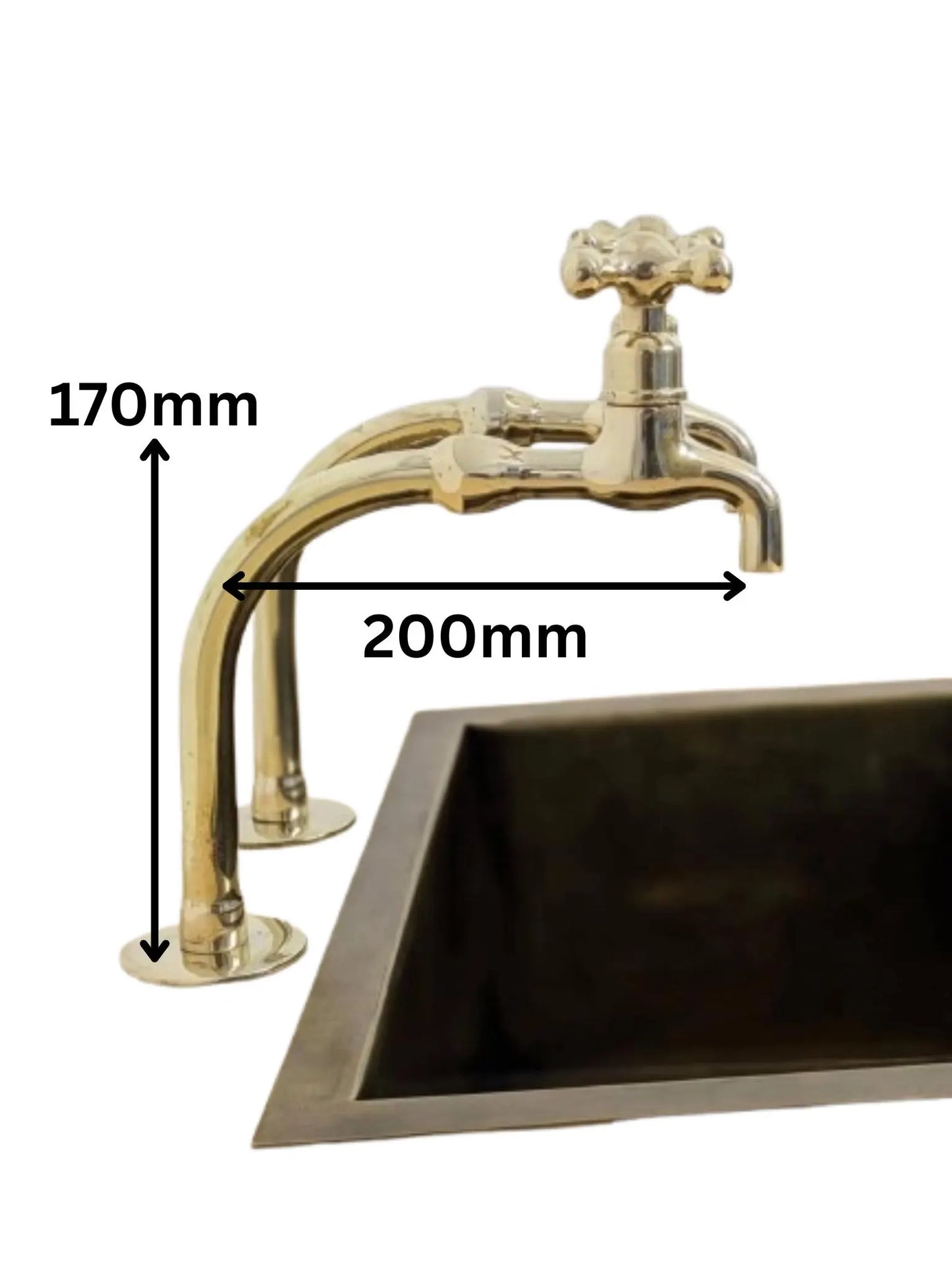 Unlacquered Brass Pillar Taps –  kitchen, Bathroom Brass Faucet Set.