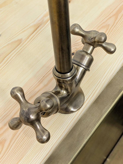 Unlacquered Brass Bathroom Faucet: Single-Hole Brushed Vanity Sink Tap