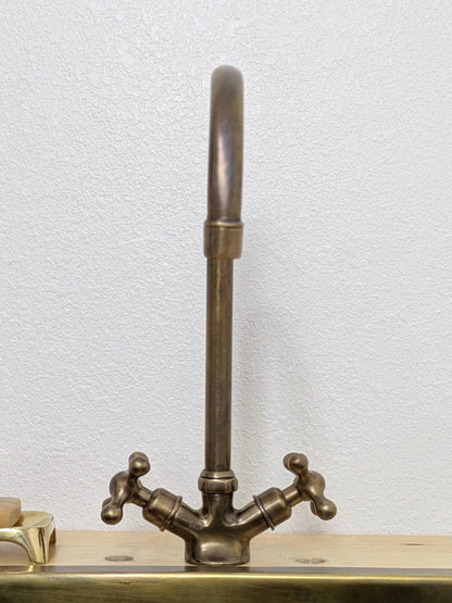 Unlacquered Brass Bathroom Faucet: Single-Hole Brushed Vanity Sink Tap