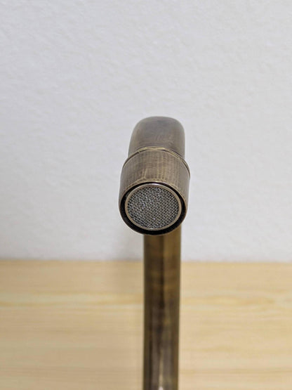 Unlacquered Brass Bathroom Faucet: Single-Hole Brushed Vanity Sink Tap