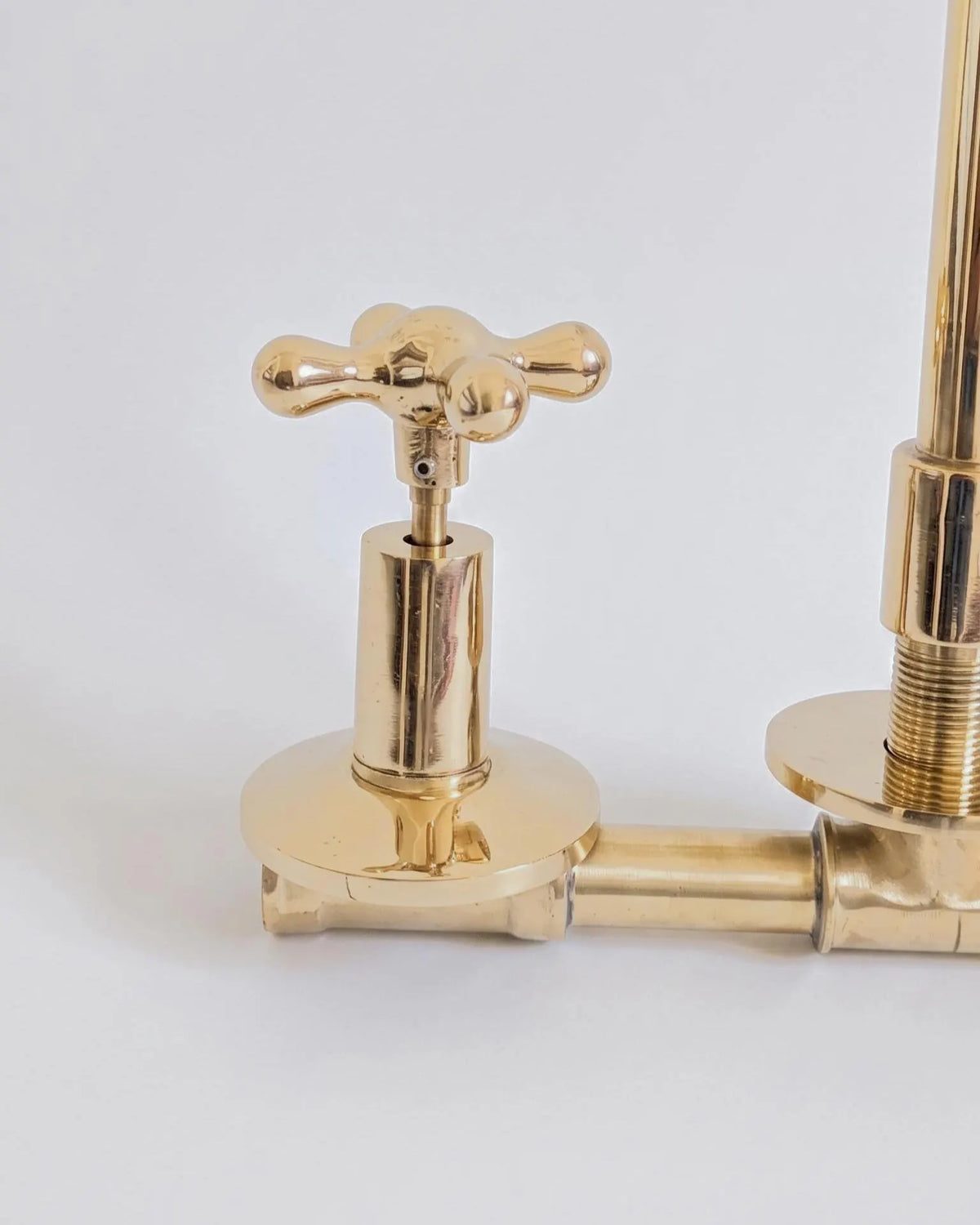 Unlacquered Brass Wall Mounted Bathroom Vessel Sink Faucet With Different Handles option