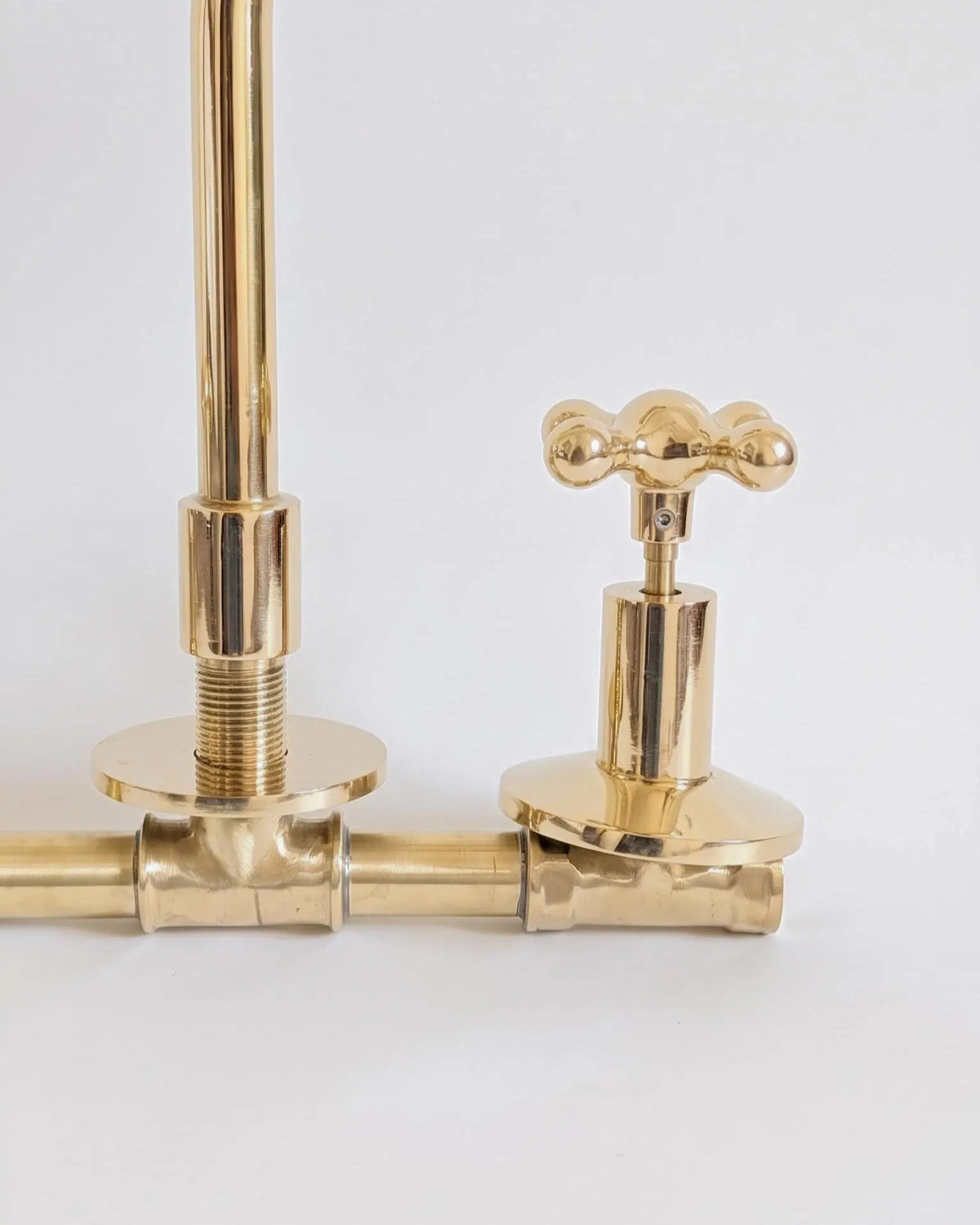 Unlacquered Brass Wall Mounted Bathroom Vessel Sink Faucet With Different Handles option